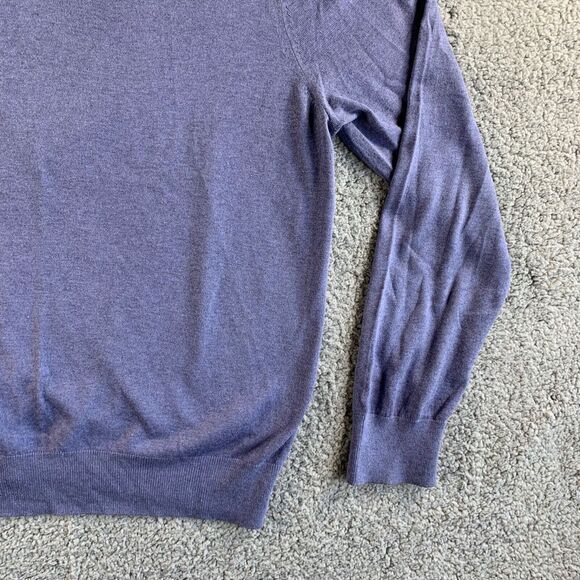 Banana Republic Sweater Mens XL Purple Luxury Blend Silk Cashmere Pullover‎ - Picture 5 of 12